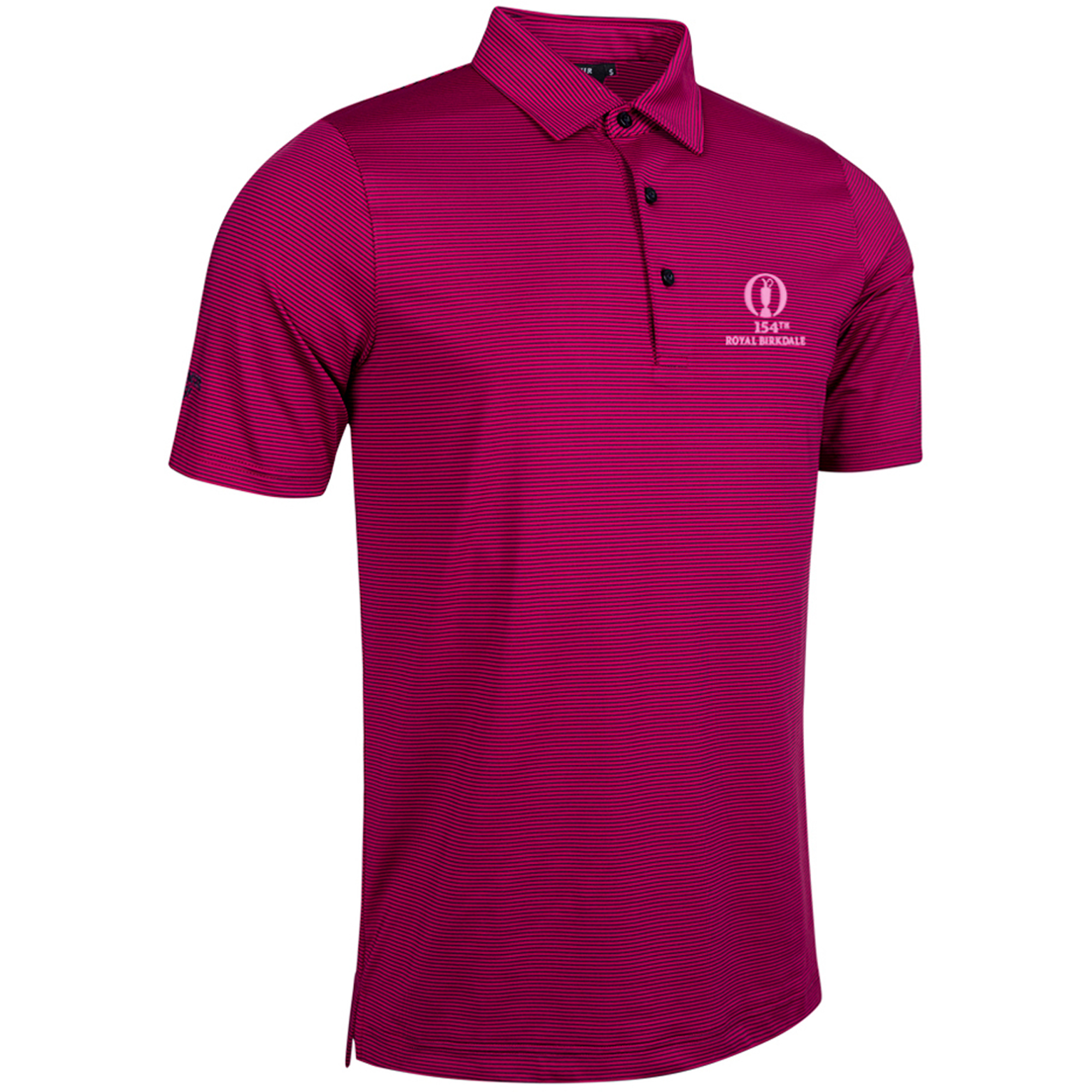 "The 154th Open Royal Birkdale Glenmuir Torrance Gestreiftes Polo - Himbeere" Image