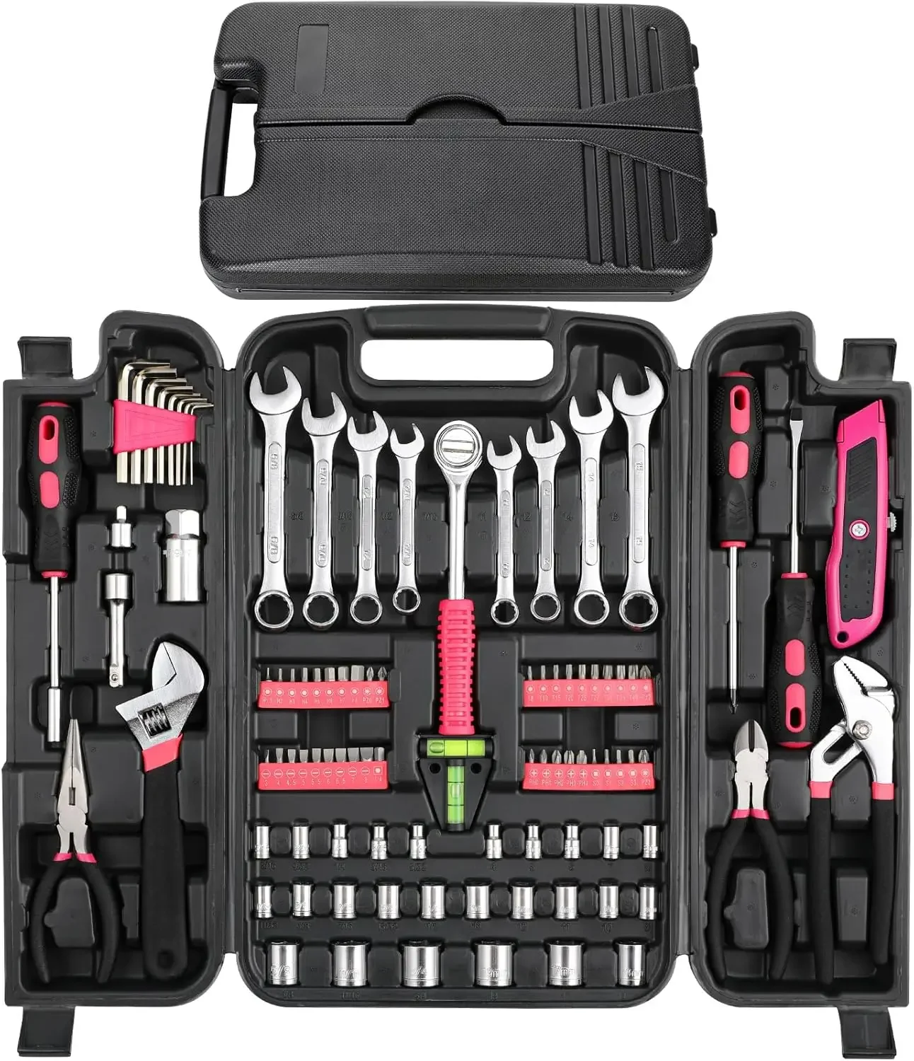 Kit di attrezzi per la casa Set di attrezzi 95 pezzi Kit di attrezzi manuali per la casa Strumenti di riparazione automatica con cassetta degli attrezzi portatile per Proprietario, Fai da te,