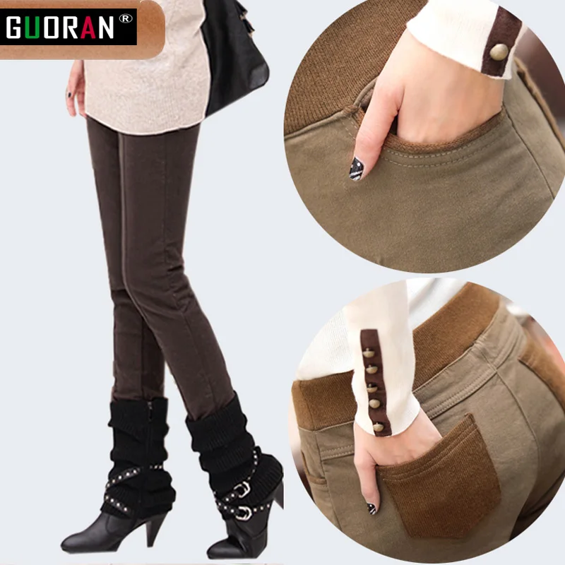 Pantaloni casual invernali e capri da donna, elastici, a vita alta, in cotone, caldi e spessi, taglie 5XL 6XL, pantaloni skinny a tubino, pantaloni da donna