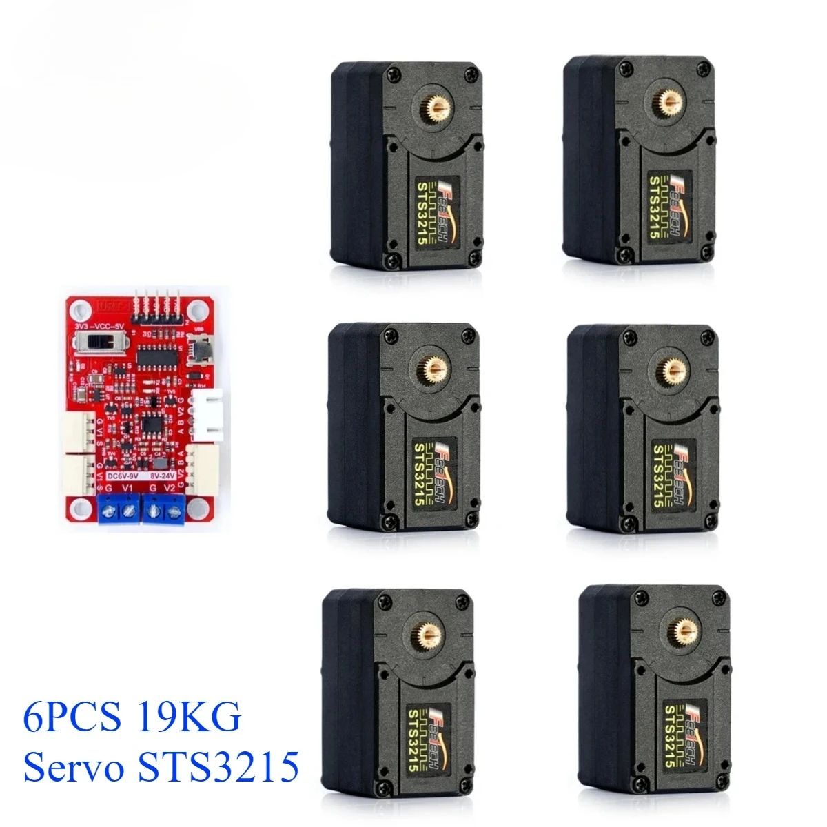 6 Stück Feetech STS3215 19 kg 7,4 V Dual Axis TTL String Servo für SO-ARM100 Roboterarm für Programmierroboter ST-3215-C001 Image