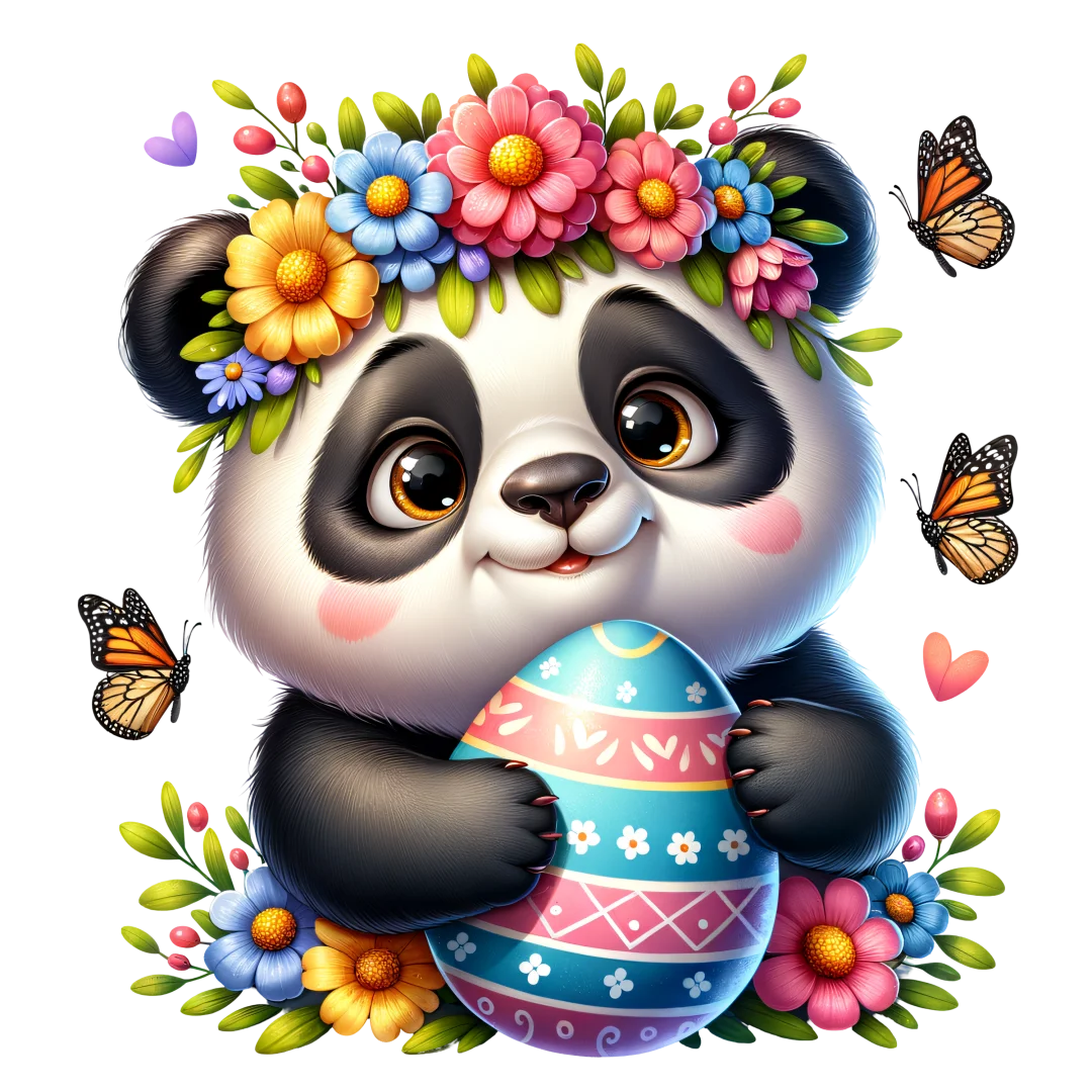 Osterkranz Panda Silikon-Backform, Eiförmige Schokoladen-Fondant-Kuchendekoration Form Image