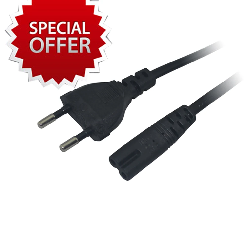 Für PS2 für PS3 Slim EU-Stecker 2-poliger Anschluss AC-Netzkabel für Sony Playstion 4-Konsolen-Netzteil für Xbox EU