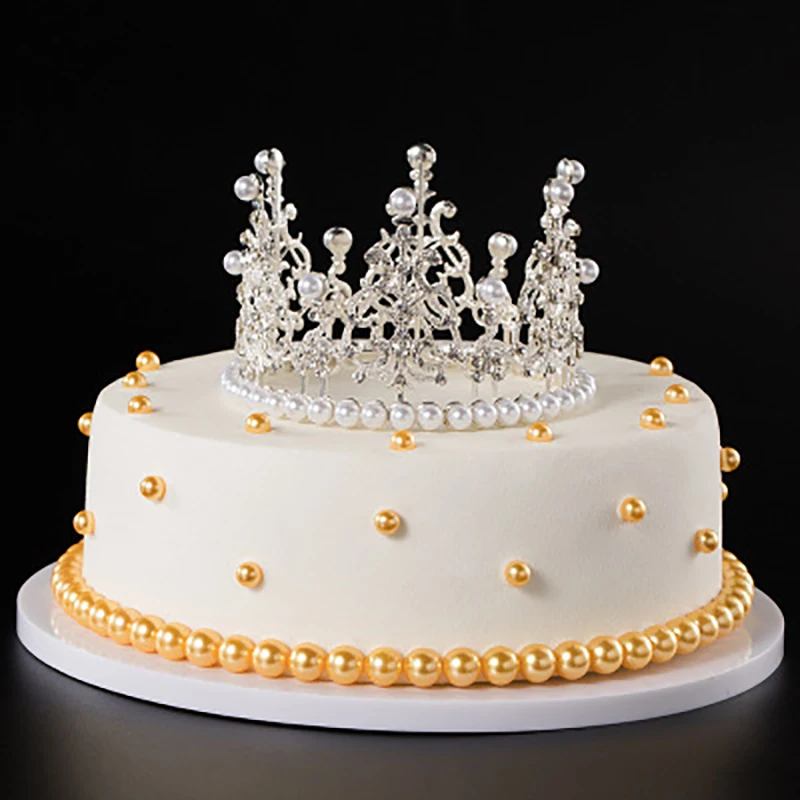 1 stücke Perle Krone Kuchen dekorative kleine Diademe Kristall Perle Prinzessin Cake toppers Image