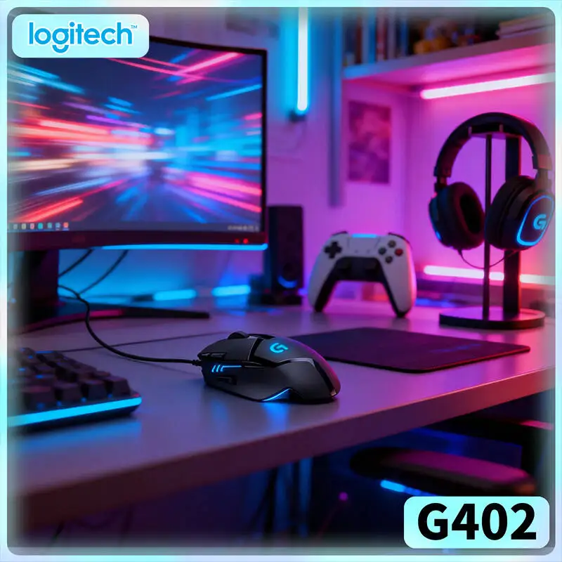 Logitech G402 Gaming-Maus Hyperion Fury Edition 32-Bit ARM-Prozessor 8 Tasten 500 IPS 4 DPI-Einstellungen 20M Klicks Image