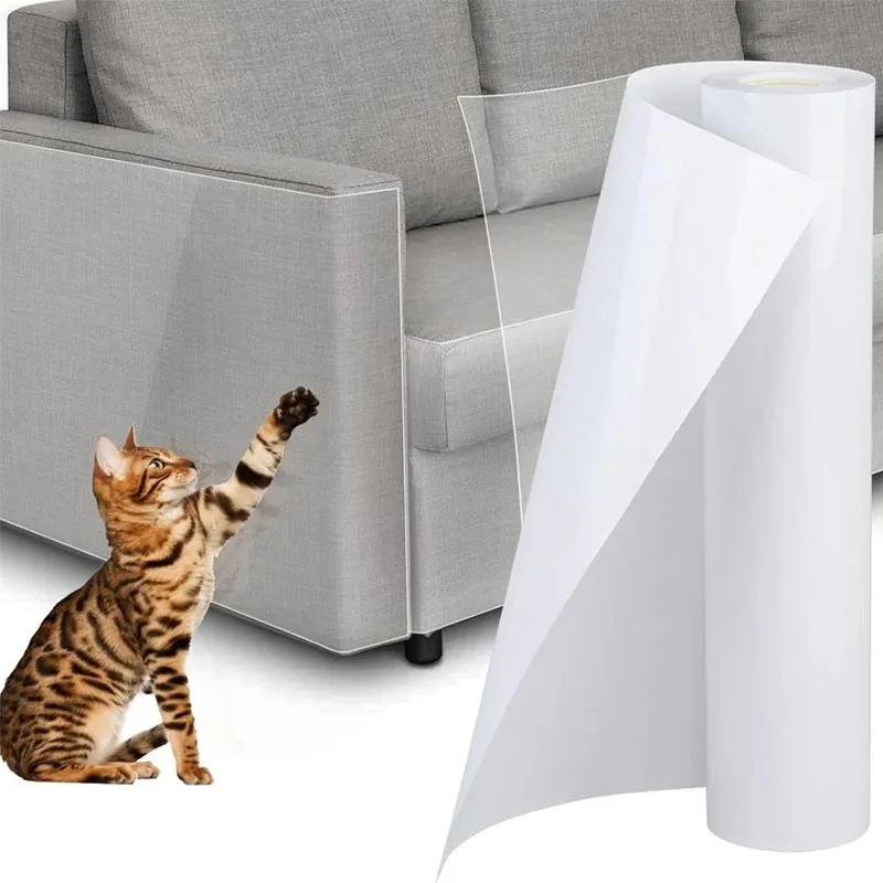1PC 2m/3meter/5m Katzen Schutz Pads Möbel Protektoren Abdeckung Transparent PVC Selbst-klebe Katze Liefert Haustier Produkte Image