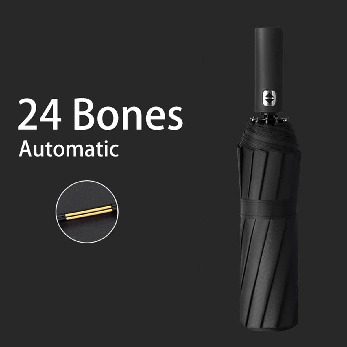 Winddichter, automatisch faltbarer Regenschirm, 125 cm große Regenschirmoberfläche, Sonnenschutz, UV-Schutz UPF50+, Regenschirme für Männer und Frauen Image