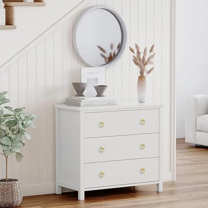 3-Schubladen-Kommode für Schlafzimmer, 80 cm Breite Schubladenkommode, Hoher Freistehender Aufbewahrungsschrank & Kleiderorganizer für Wohnzimmer