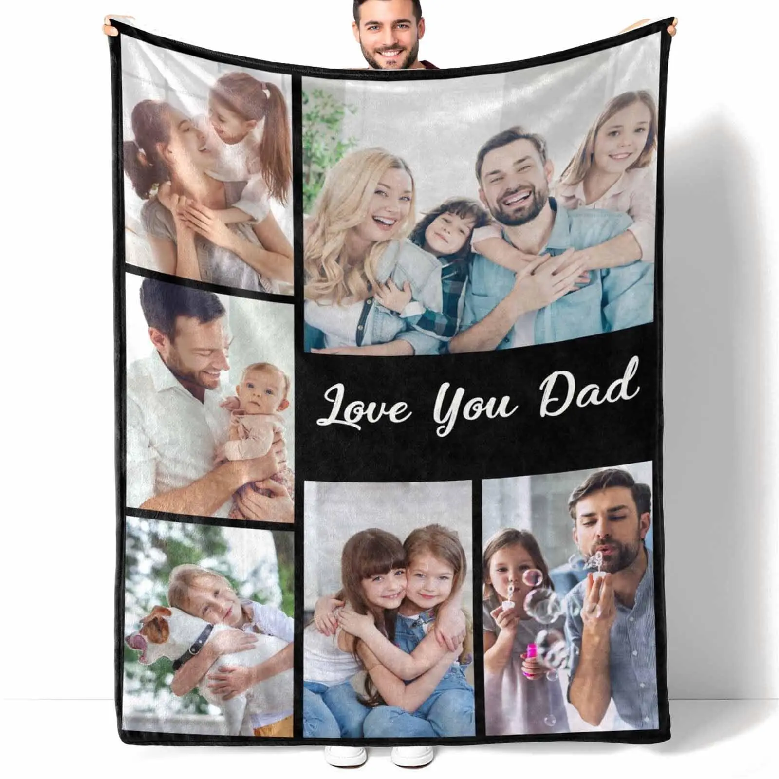 Maßgeschneiderte Decke, personalisierte Foto-Überwurfdecke, individuell anpassbar für Baby, Mutter, Freunde, Hund, Geburtstag, Valentinstag, Weihnachten Image