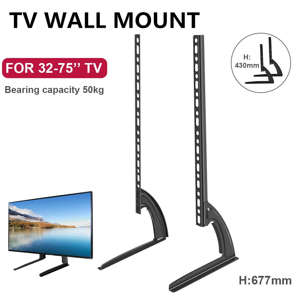 32-70'' TV-Wandhalterung Universeller Tisch-TV-Ständer für LCD/LED/OLED/Plasma Verstellbare Fernseher Bildschirm-Monitor-Halterung TV-Füße