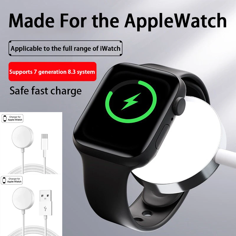 Schnell ladegerät für Apple Watch USB C kabelloses Ladegerät für iwatch Serie 9 8 7 se 6 5 4 3 2 1 magnetisches Schnell lade zubehör Image