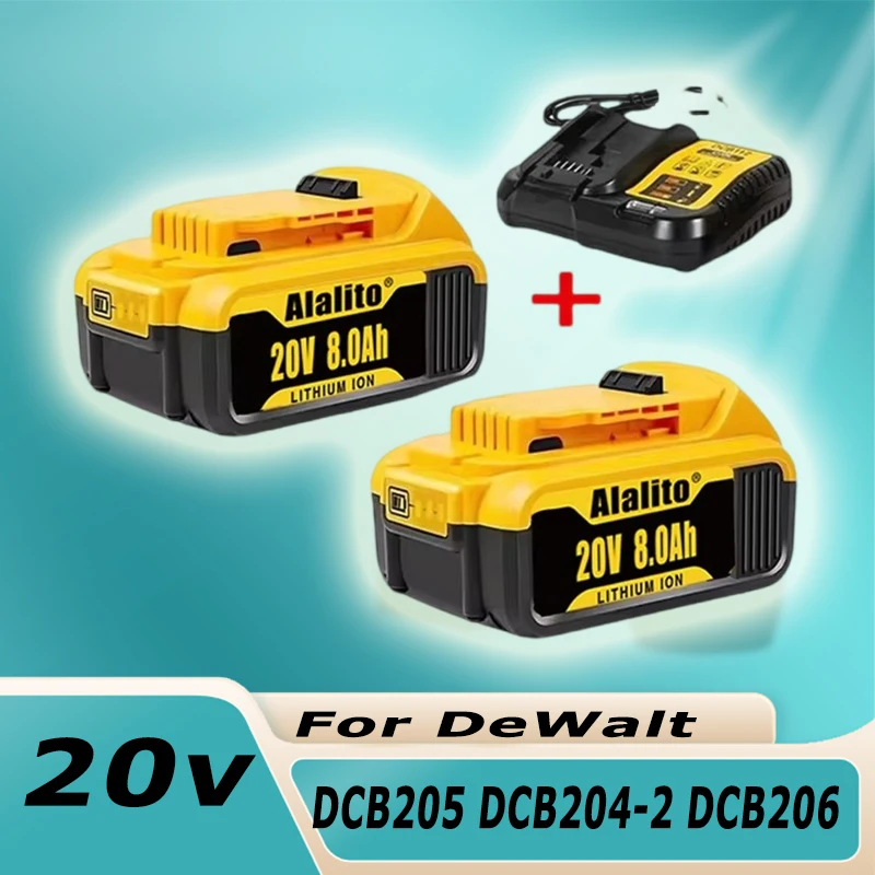 Original für DeWalt 20V 6,0Ah wiederaufladbarer Li-Ionen-Akku, für DeWalt Power Tools Cell DCB205 DCB204-2 DCB206 Ersatzakku Image