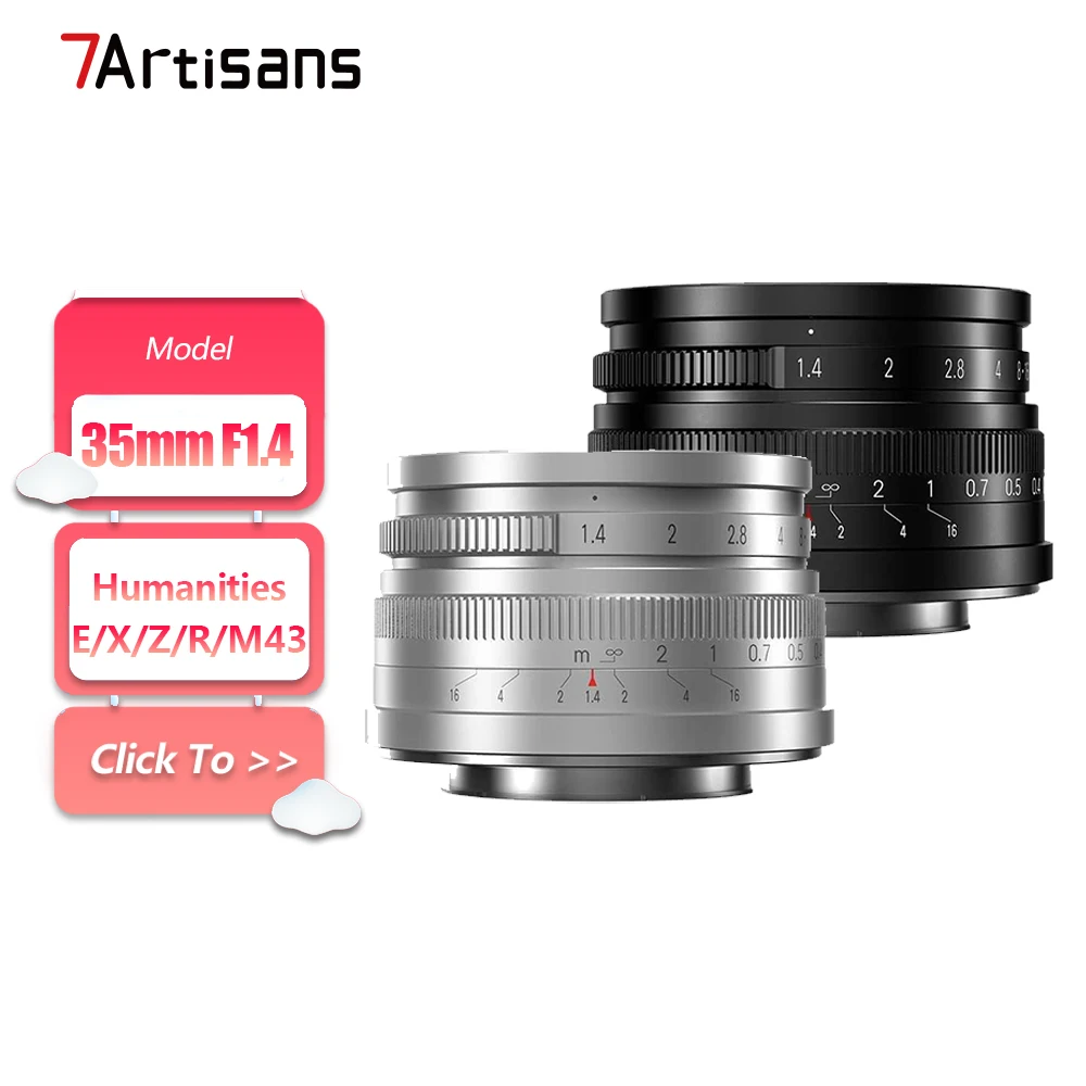 7artisans APS-C 35 mm F1.4 Mark II, große Blende, manueller Fokus, spiegelloses Kameraobjektiv für Geisteswissenschaftenfotografie mit E X Z R M43 Image