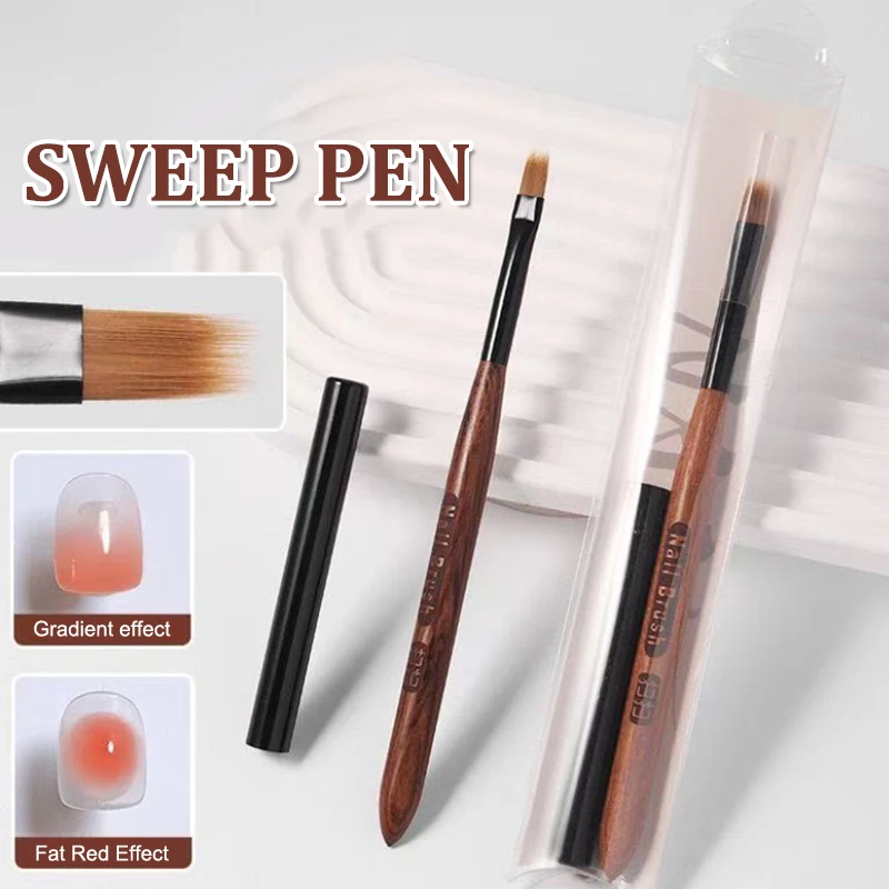 1Pc Sandelholz Griff Kolinsky Nagel Liner Pinsel Nagel Malerei Stift Acryl UV Gel Pinsel Professionelle Salon DIY Nagel Zeichnung stift Image