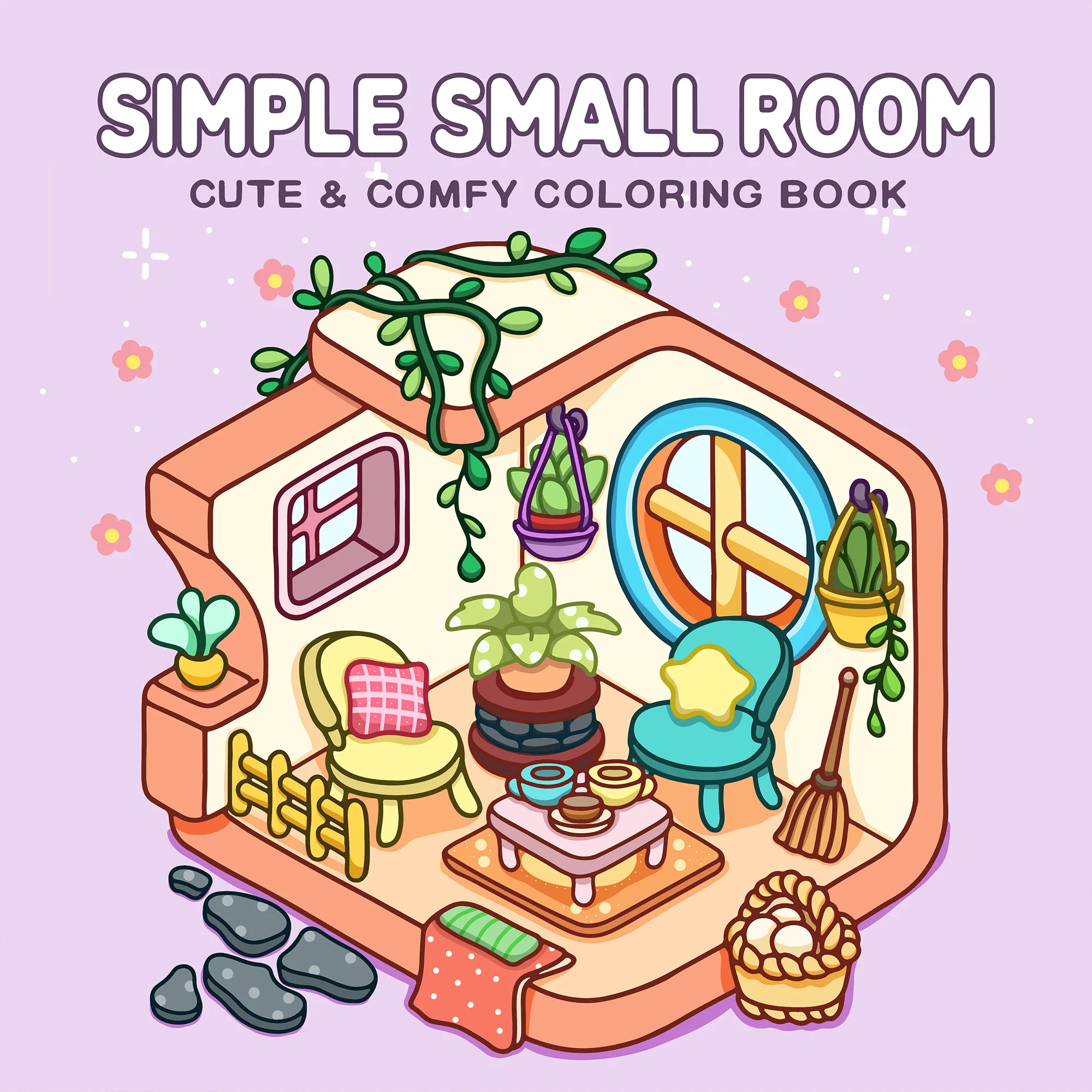 Malbuch zur Entspannung – einfache Raumdekoration mit Bilderbuchillustrationen für Kreativität und Stressabbau Image