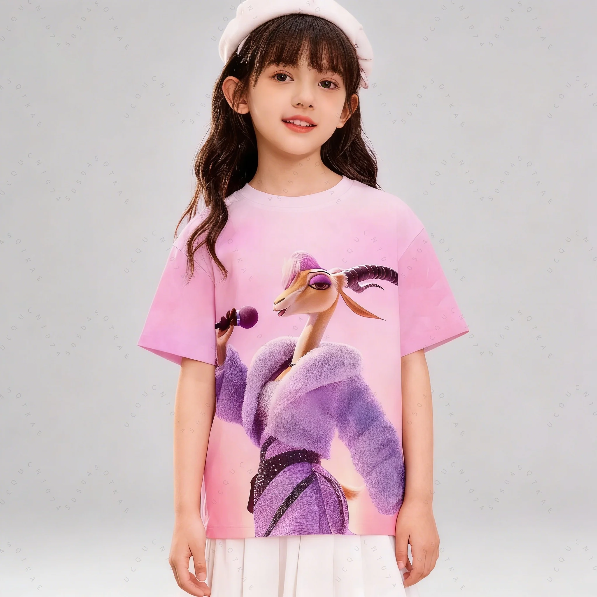 Disney Gazelle Kinder-T-Shirt aus Zootopia 2, atmungsaktives T-Shirt, bequem für Zuhause, draußen, festliche Partys, Eltern-Kind-Outfit Image