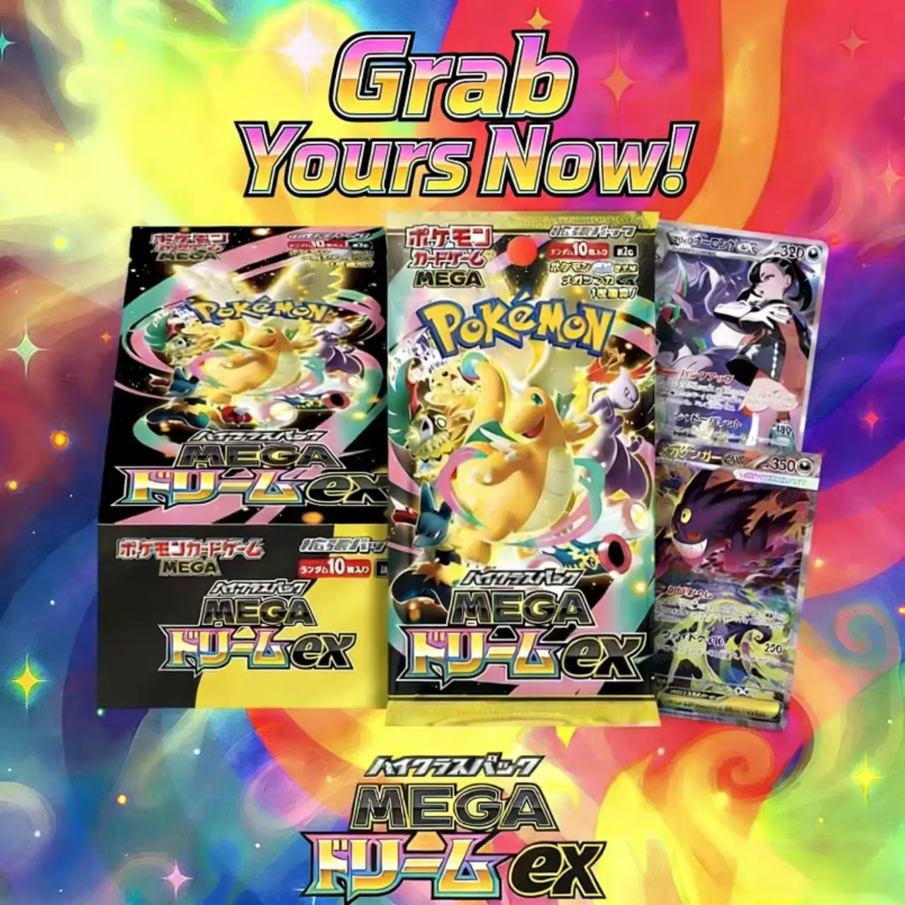 Original Original Pokemon Trading PTCG Karten Japanische M2a Booster Pack Original Box MEGA Gengar Ex Mary Kartenhalter Gold Box Geschenk Image