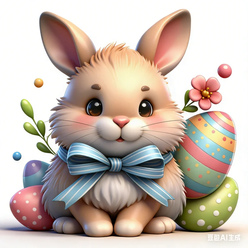 Oster-Silikonform mit Blauer Schleife und Häschen, Ostereier-Stapel-Form für Schokolade, Fondant und Kuchendekoration Image