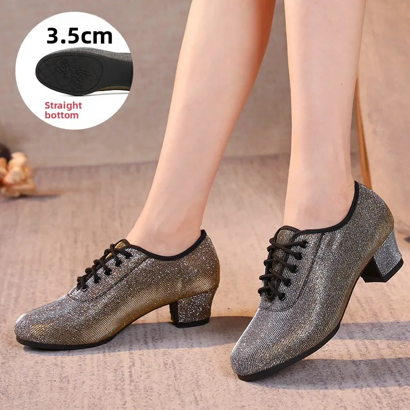 Professionelle Ballsaal Schuhe Frau Closed Toe Praxis Leistung Moderne Jazz Dance Schuh Frau Schwarz Latin Tanzen Schuhe