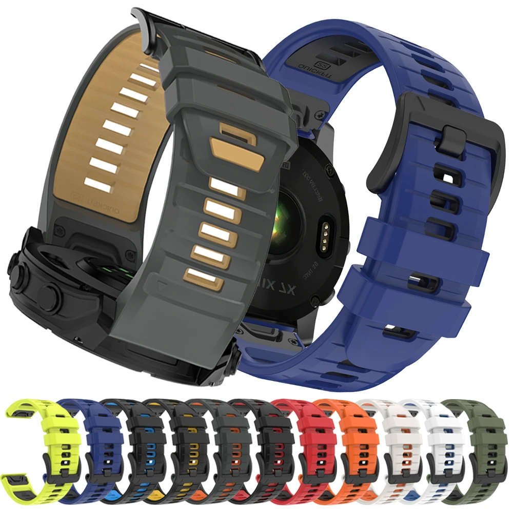 QuickFit 22/26 mm Silikonarmband für Garmin Fenix 7X 7 6X 6 8 Pro 51 mm 47 mm/Tactix8/Forerunner 965 970/Instinct 3 Sportarmband Image