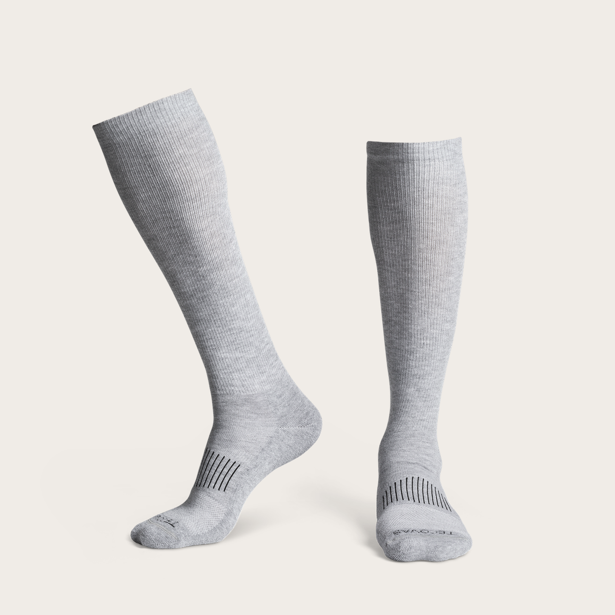 Tecovas Men's Over-The-Calf Socks (3-Pack), Gray, Polyester/Spandex, Size Medium