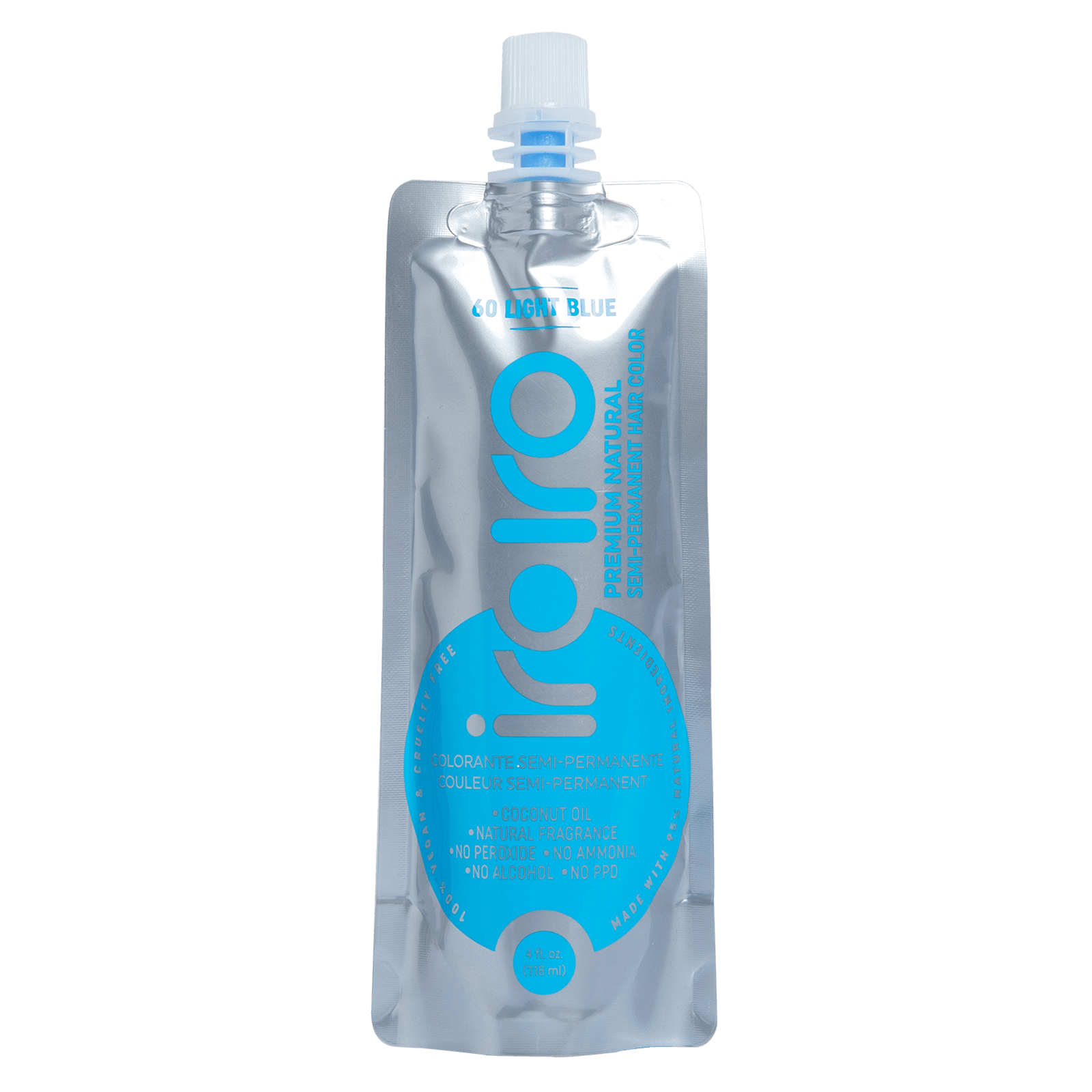 Iroiro 60 Light Blue Premium Natural Semi Permanent Hair Color 4oz