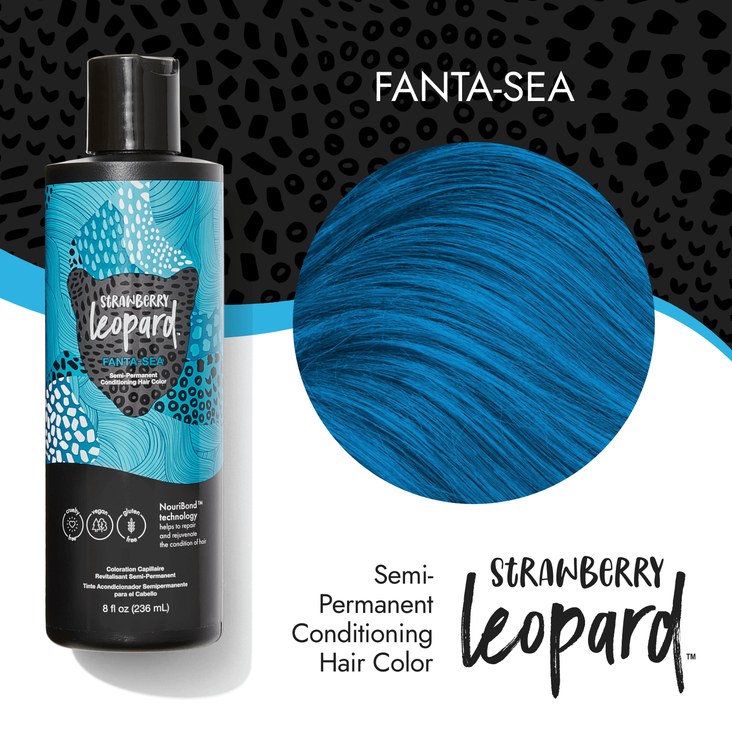 Strawberry Leopard Fanta-Sea Semi Permanent Conditioning Hair Color 8 oz