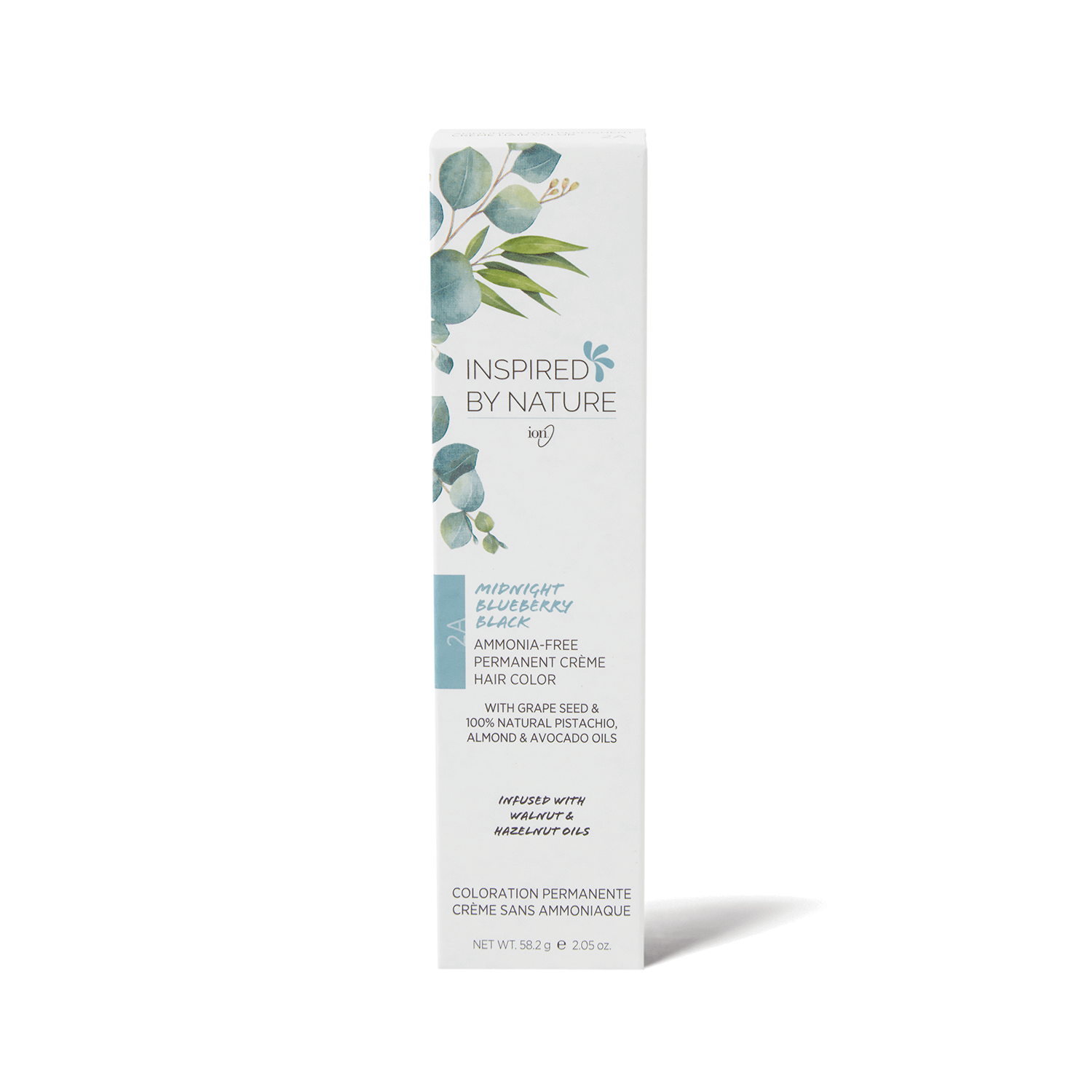 Inspired By Nature Ammonia-Free Permanent Hair Color Midnight Blueberry Black 2A 2.05 Oz
