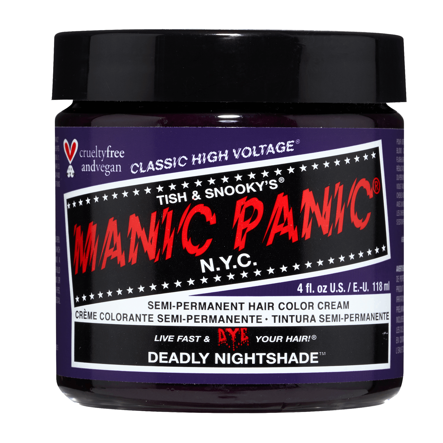 Manic Panic Deadly Nightshade Semi Permanent Cream Hair Color 4 oz