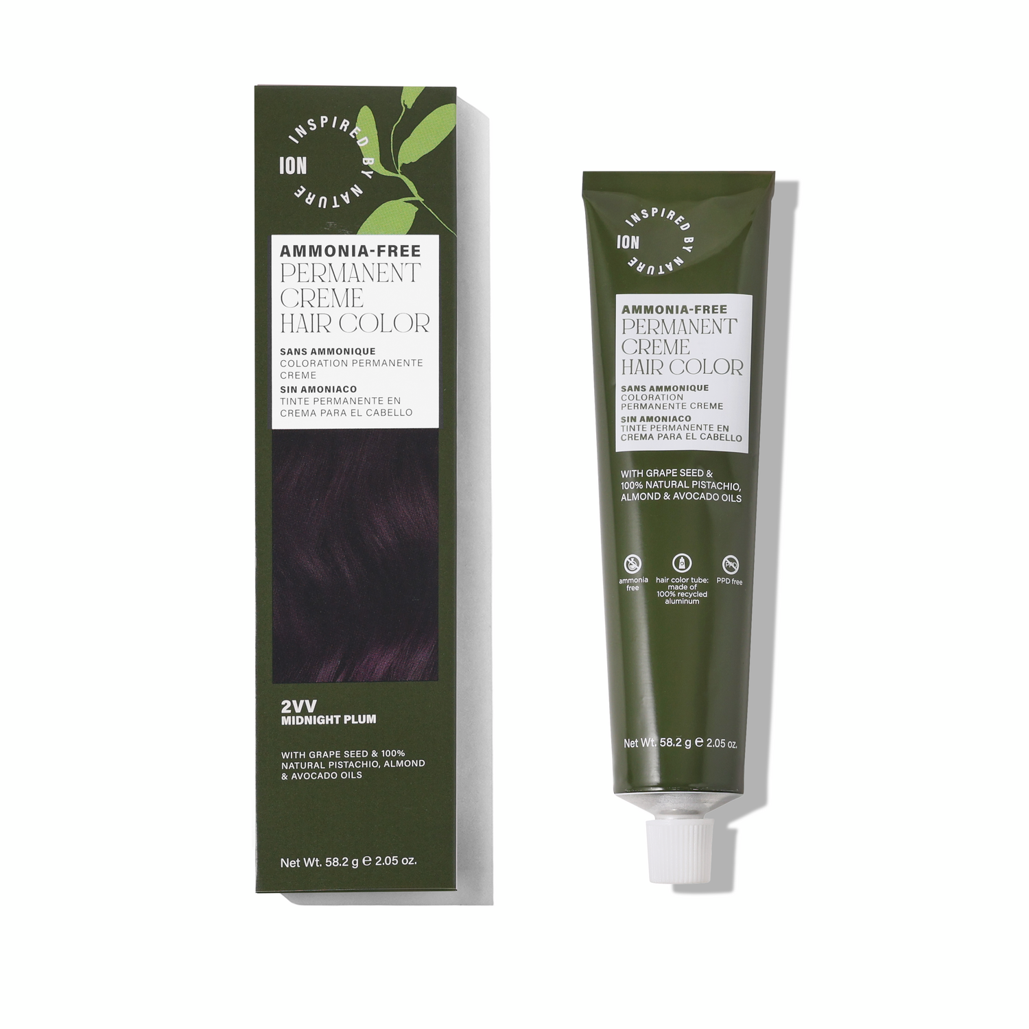 Inspired By Nature Ammonia-Free Permanent Hair Color Midnight Plum 2VV 2.05 Oz