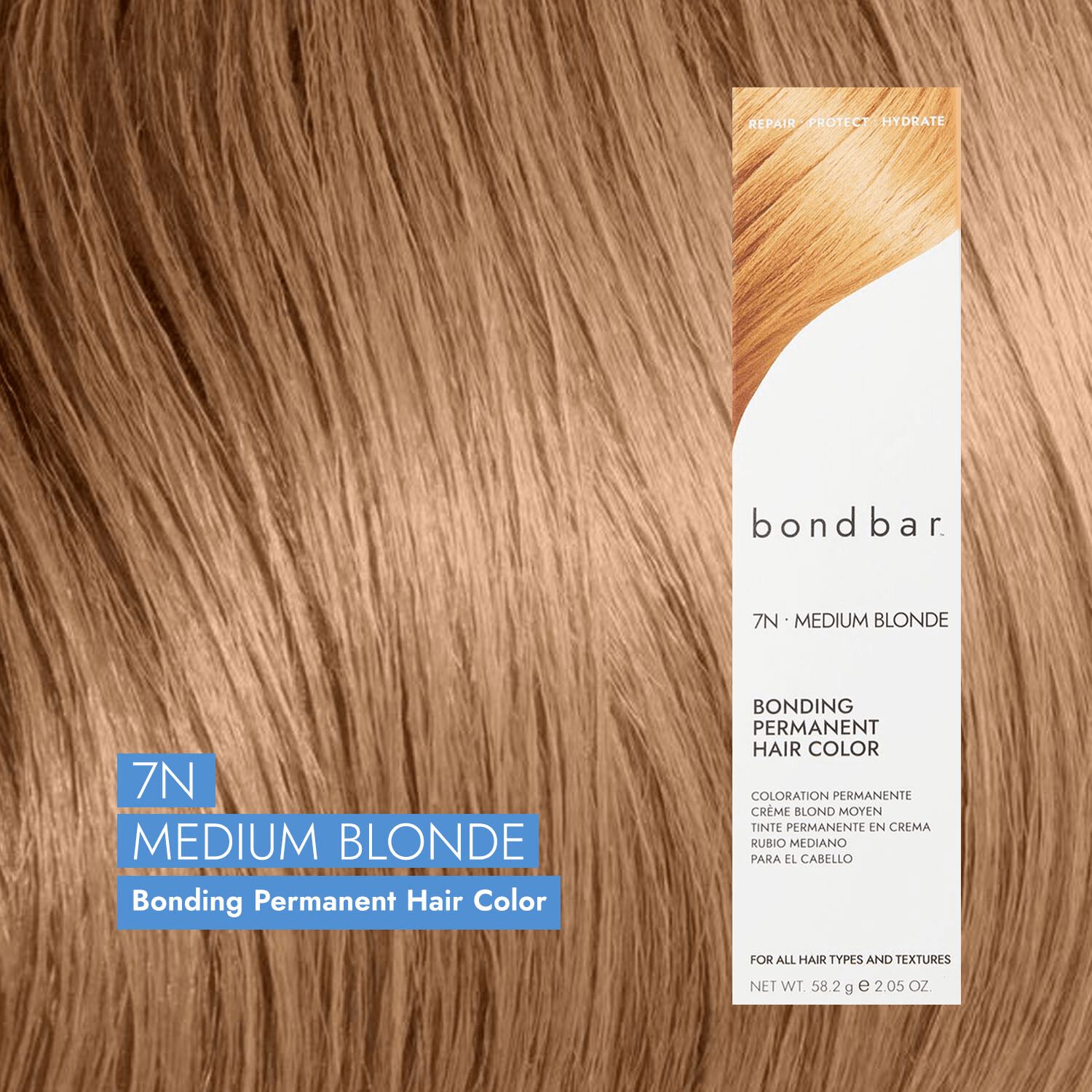 Bondbar 7N Medium Blonde Bonding Permanent Crème Hair Color 2.05 Oz