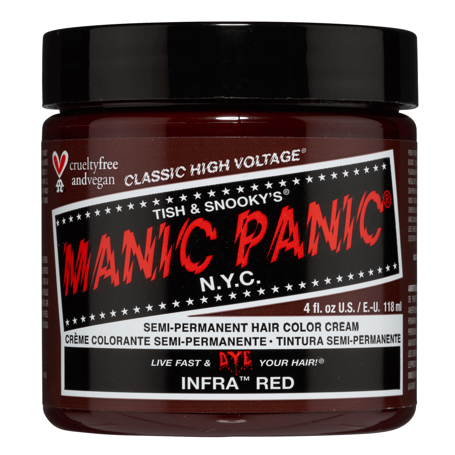 Manic Panic Infra Red Semi Permanent Cream Hair Color 4 oz