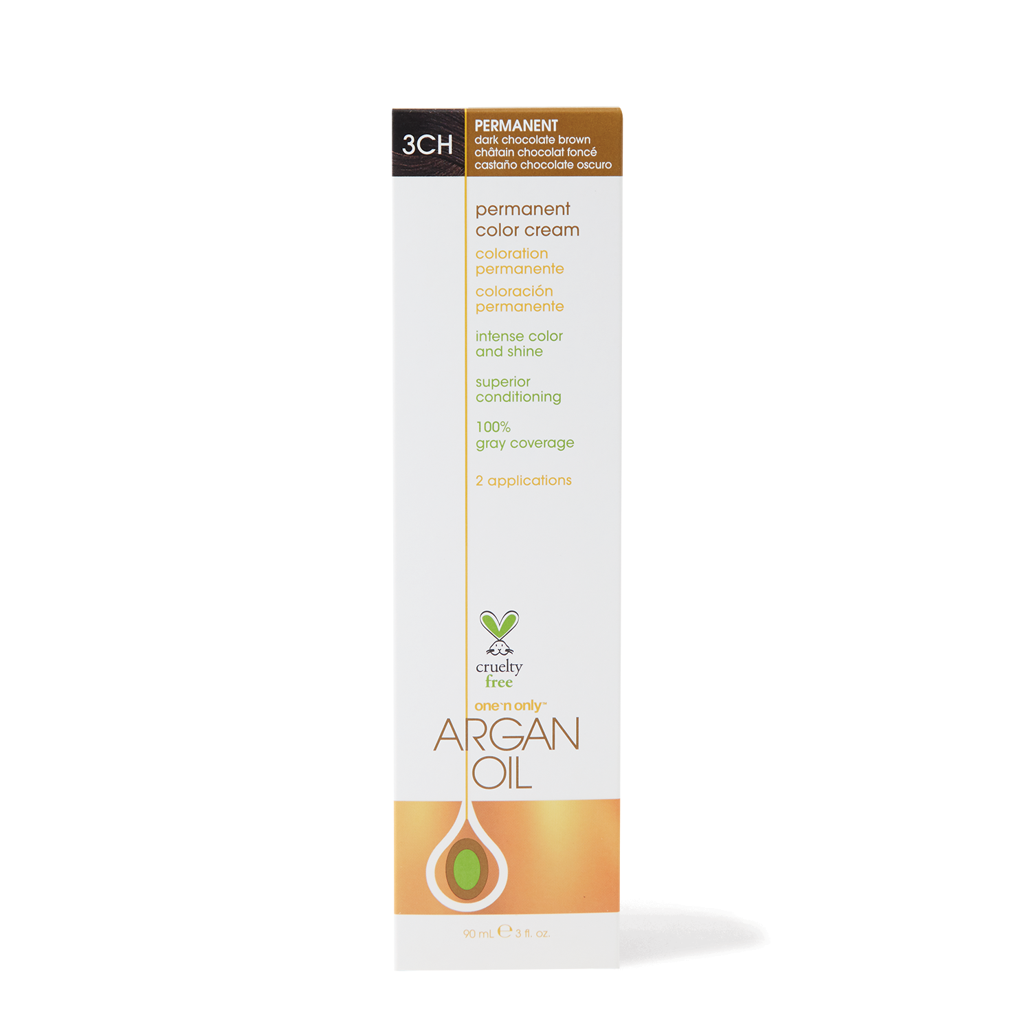 One 'n Only Argan Oil Permanent Color Cream 3CH Dark Chocolate Brown