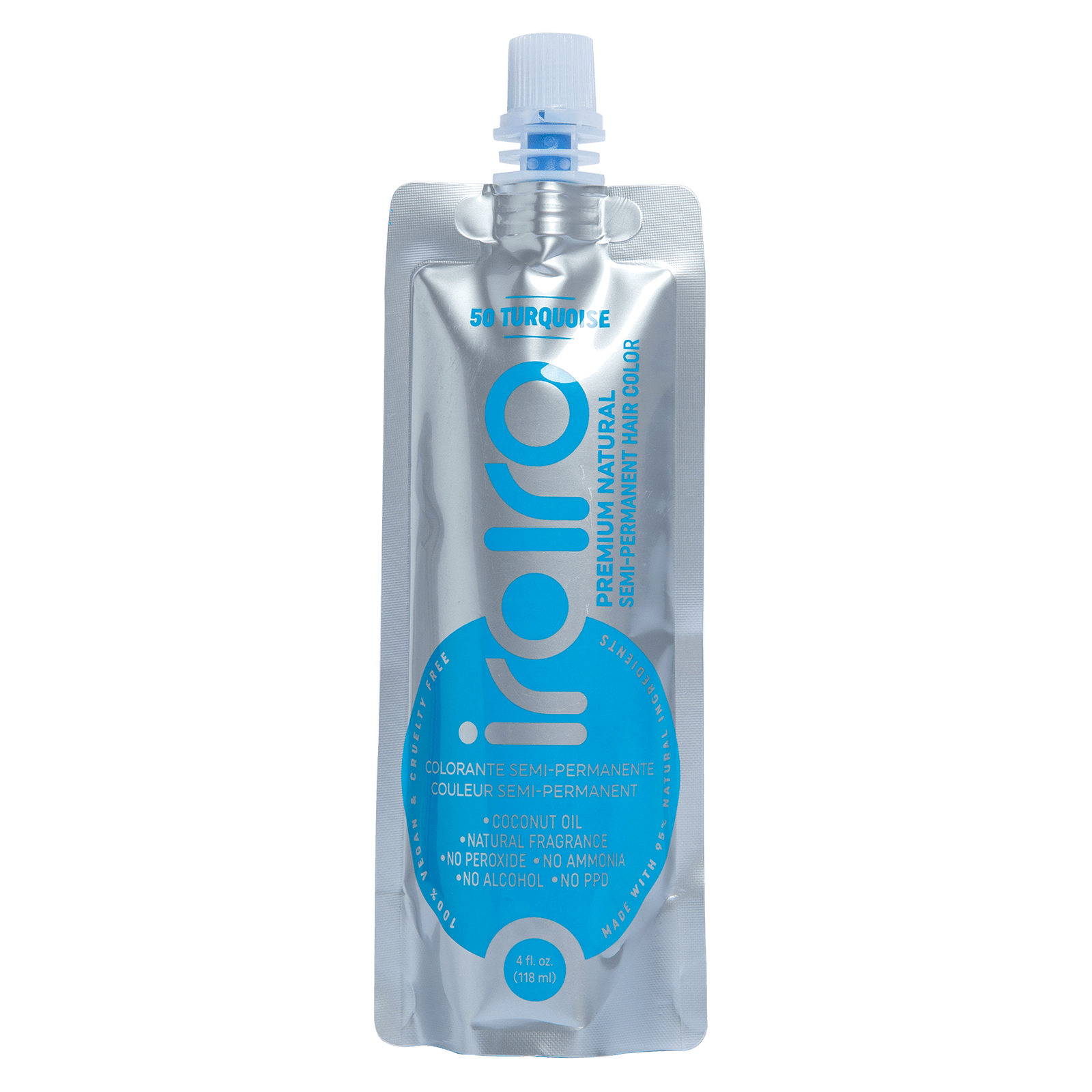 Iroiro 50 Turquoise Premium Natural Semi Permanent Hair Color 4oz