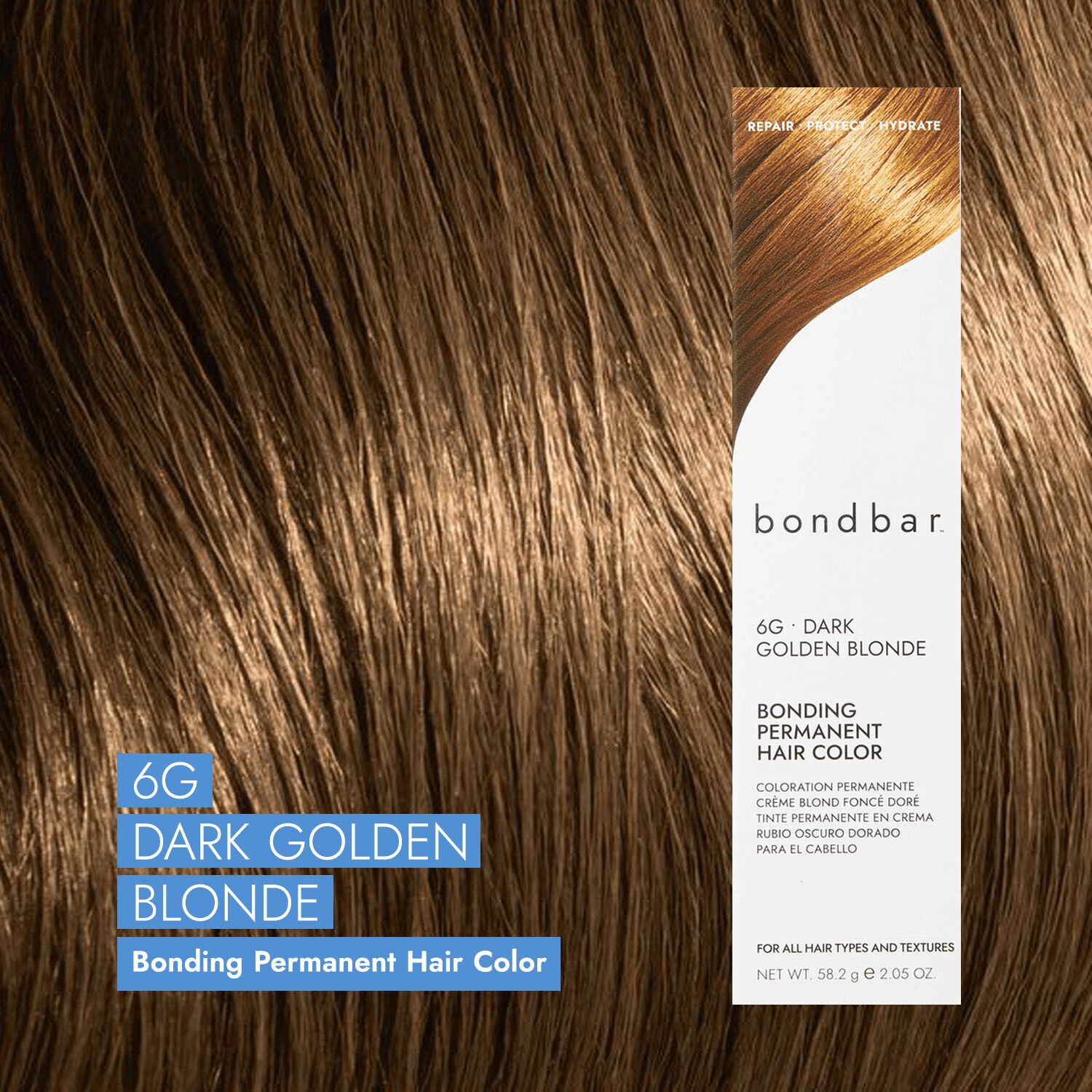 Bondbar 6G Dark Golden Blonde Bonding Permanent Crème Hair Color 2.05 Oz