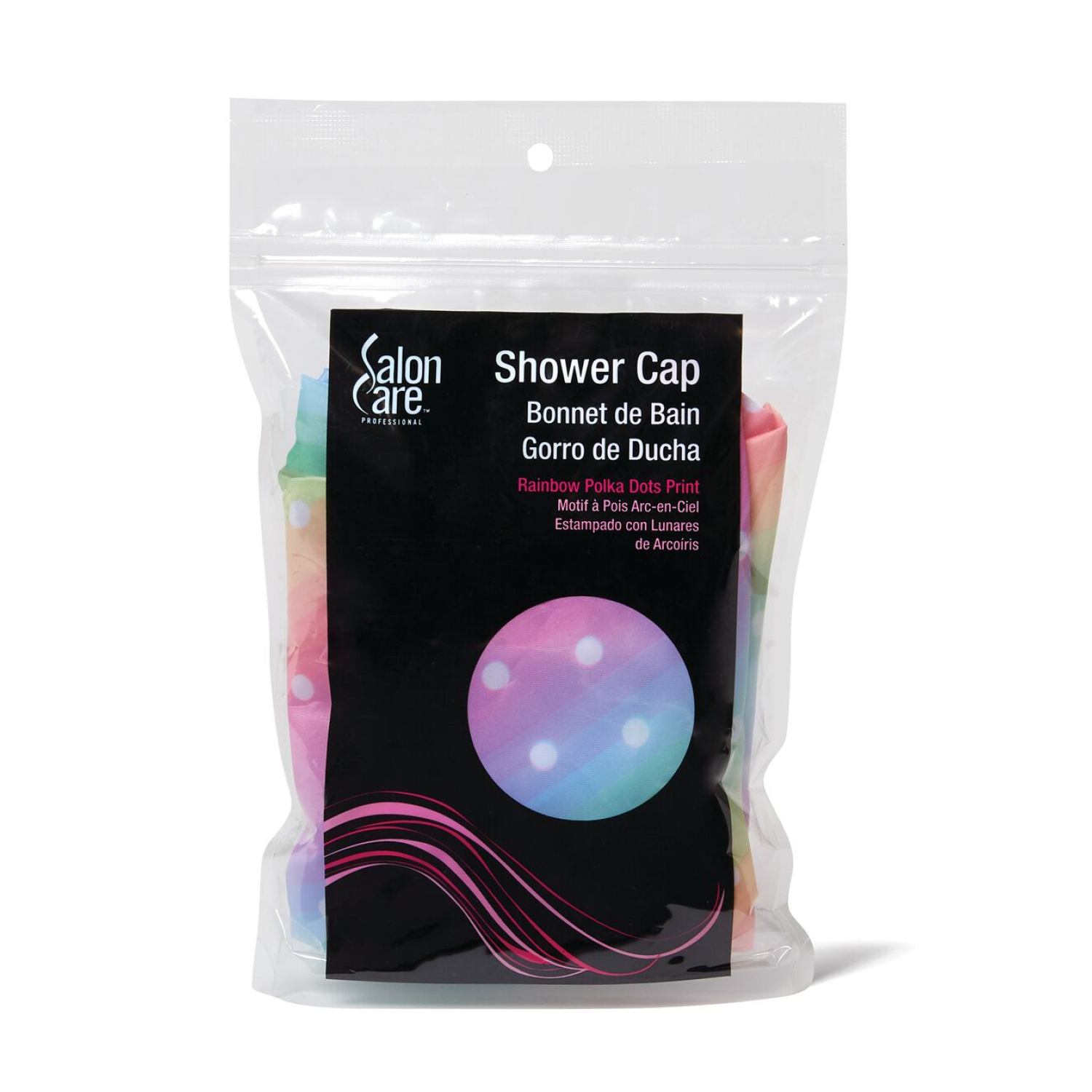 Salon Care Rainbow Polka Dot Shower Cap - Salon Care