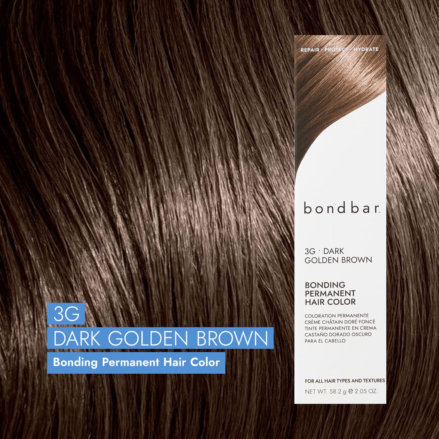 Bondbar 3G Dark Golden Brown Bonding Permanent Crème Hair Color 2.05 Oz
