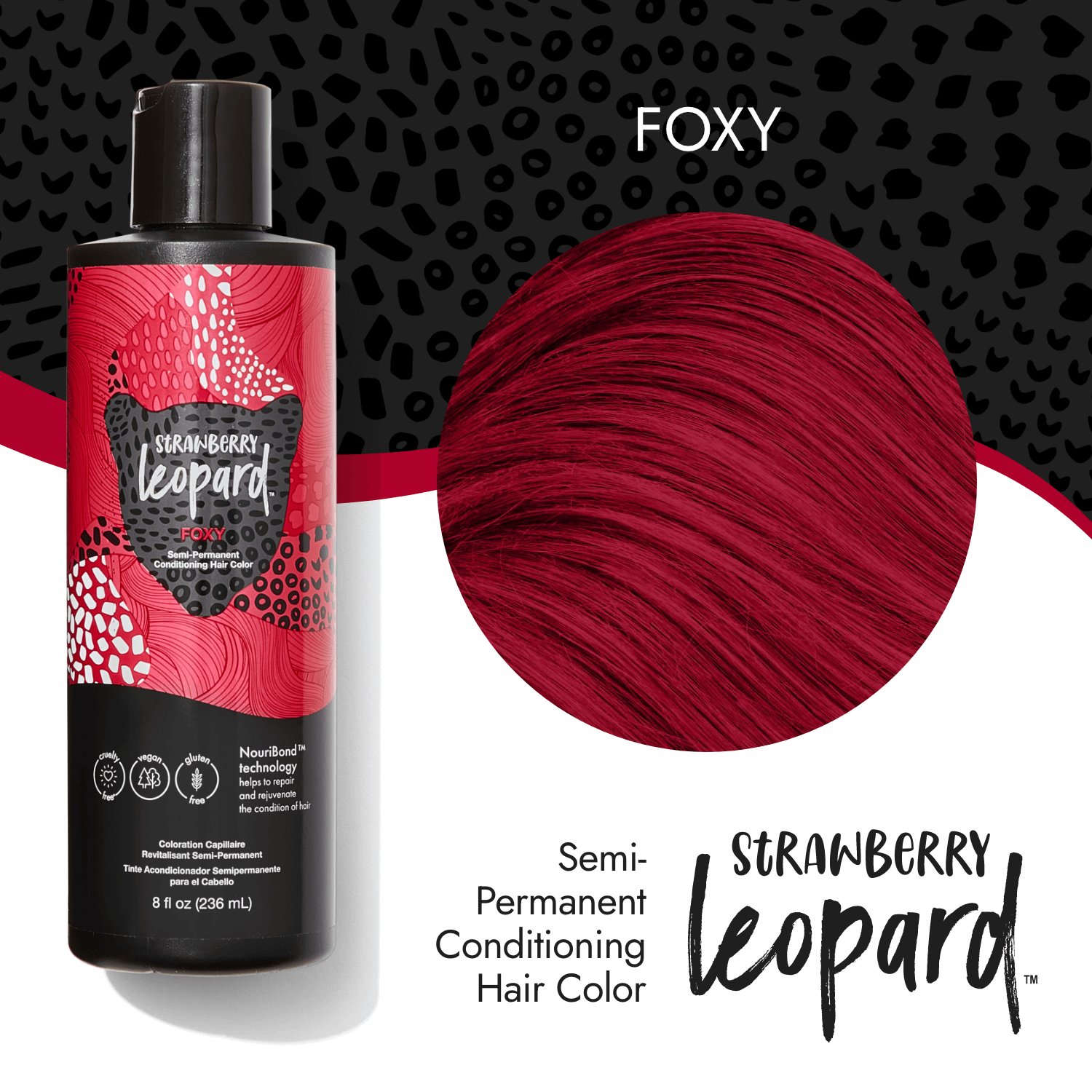 Strawberry Leopard Foxy Semi Permanent Conditioning Hair Color 8 oz