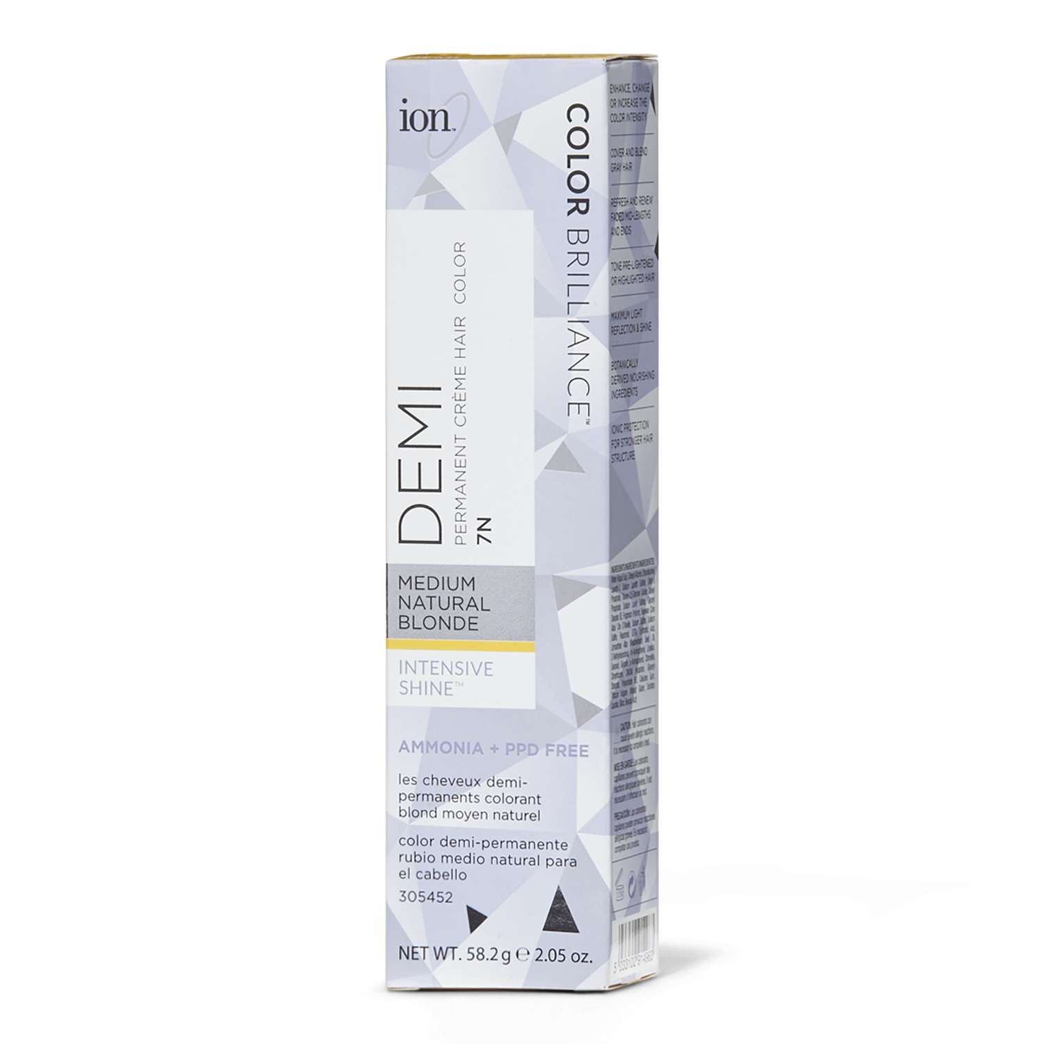 Ion Intensive Shine 7N Medium Natural Blonde Demi Permanent Creme Hair Color 2.05 Oz