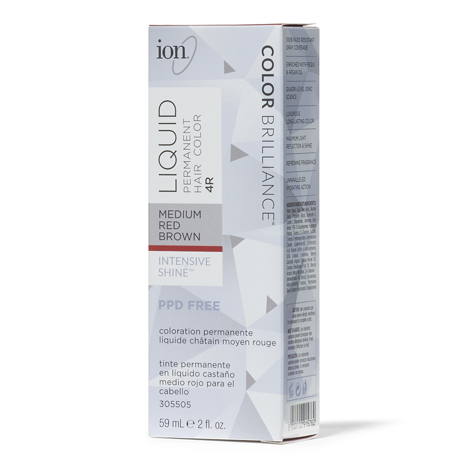 Ion 4R Medium Red Brown Permanent Liquid Hair Color 2 oz