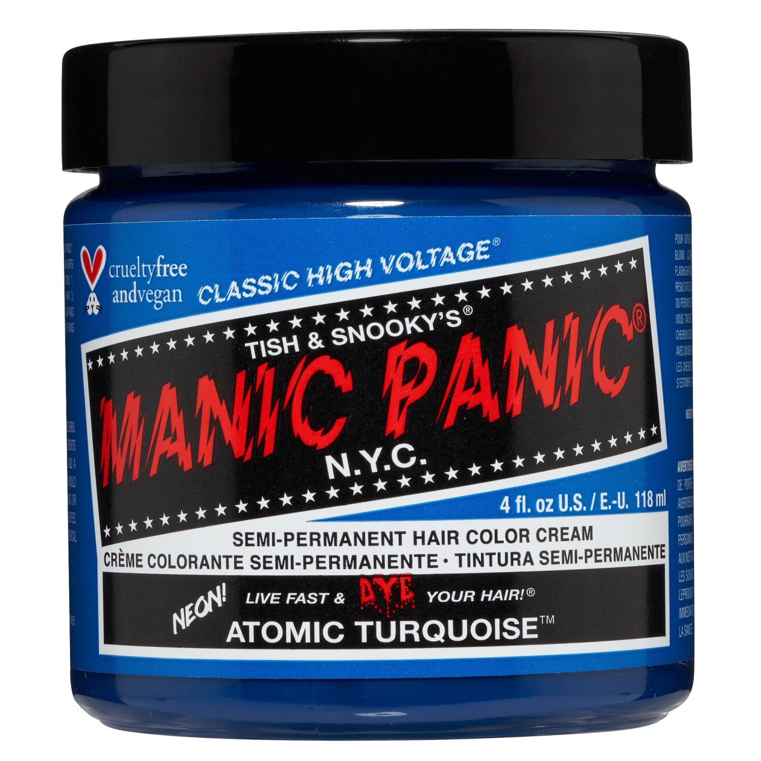 Manic Panic Atomic Turquoise Semi Permanent Cream Hair Color 4 oz
