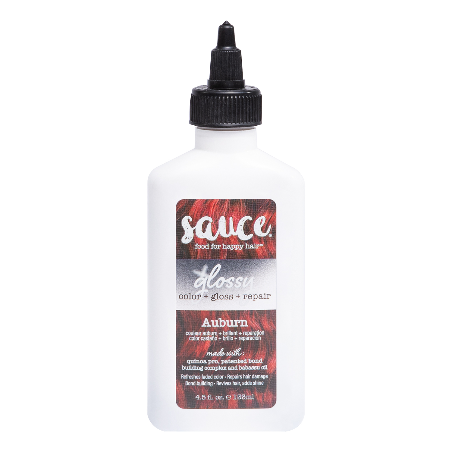 Sauce Beauty Auburn Glossy Color & Gloss & Repair Semi Permanent Hair Gloss 4.5 Fl Oz