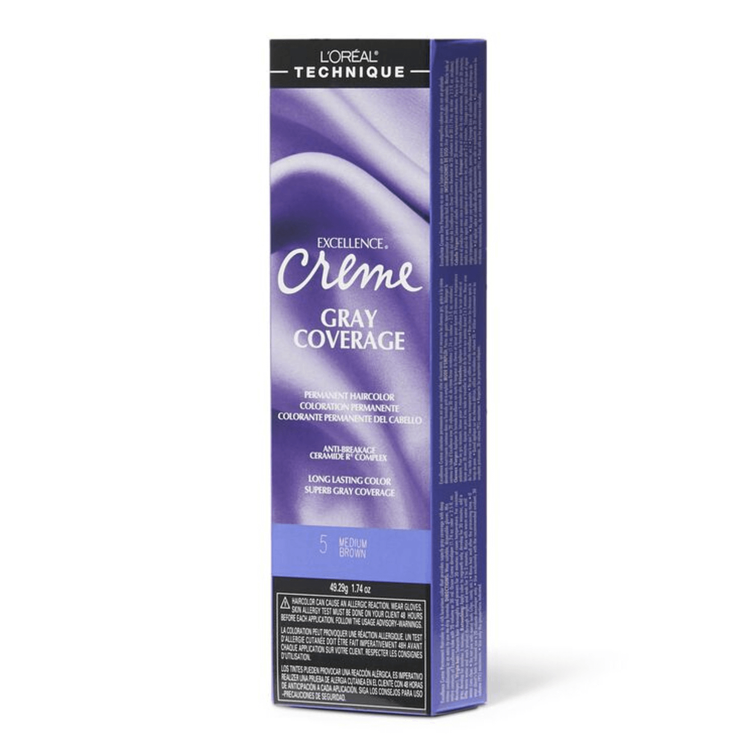 L'Oreal 5 Medium Brown Permanent Creme Hair Color 1.74 Oz