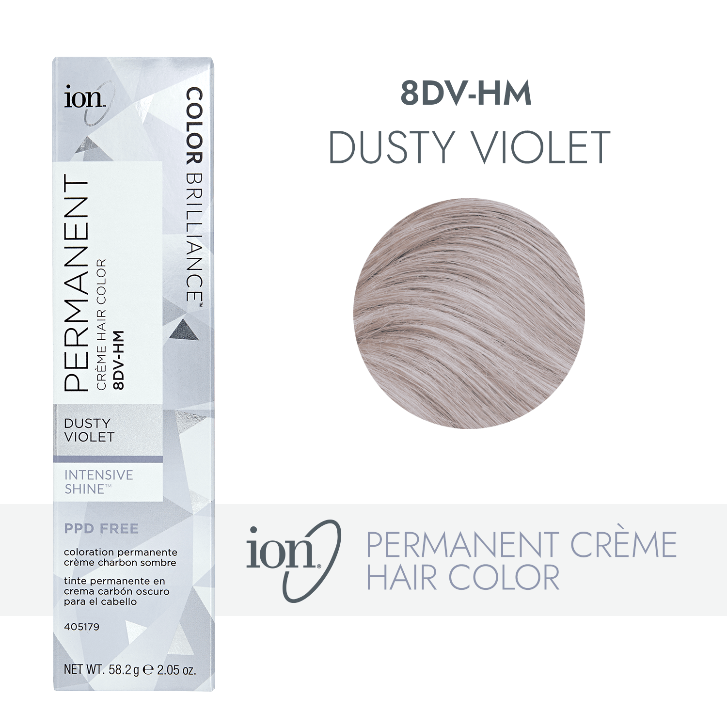 Ion 8DV-HM Dusty Violet Permanent Creme Hair Color 2.05 Oz