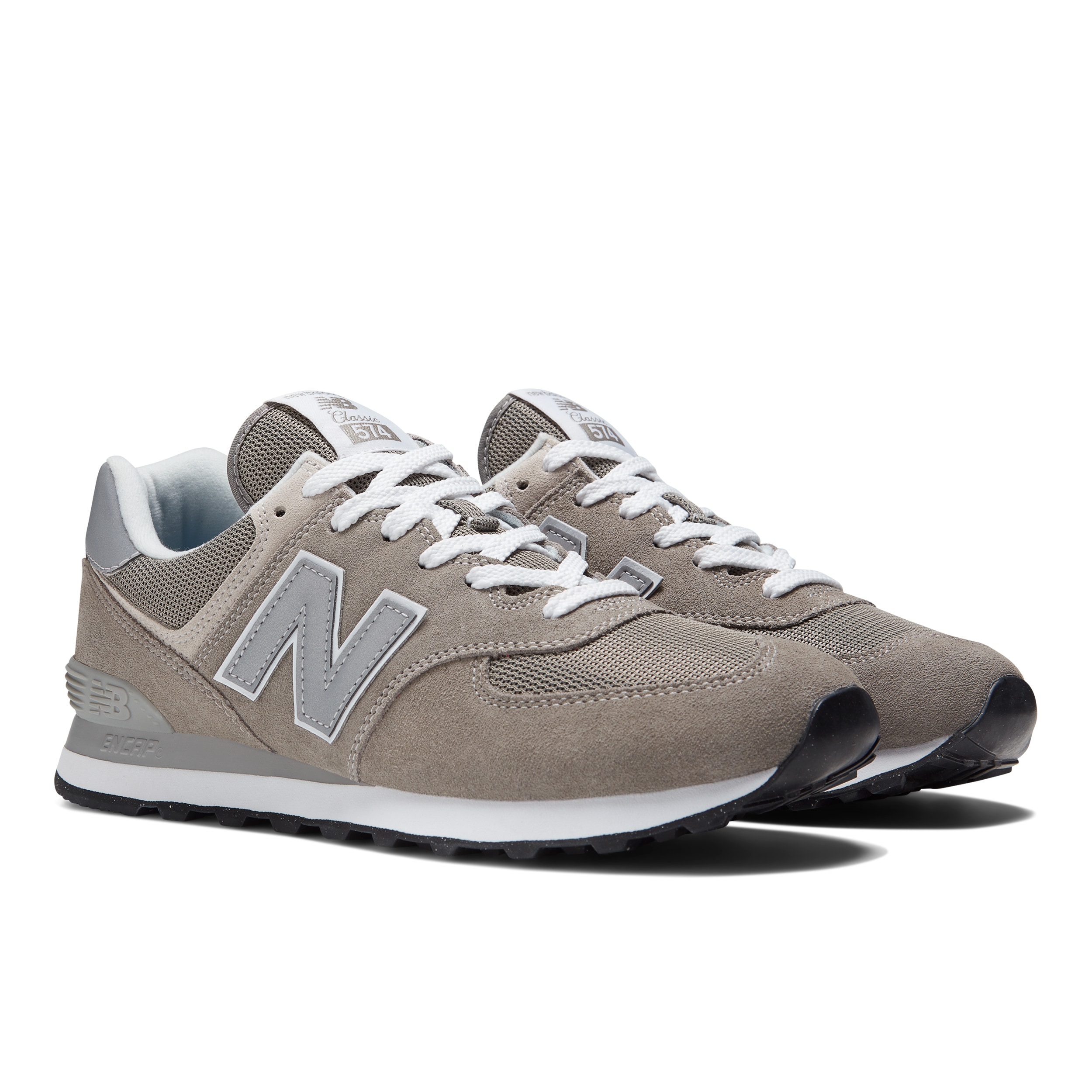 Sneaker NEW BALANCE "ML574 Core", Herren, Gr. 37,5, stein, grau, Leder, Textil, Schuhe Sneaker, Topseller
