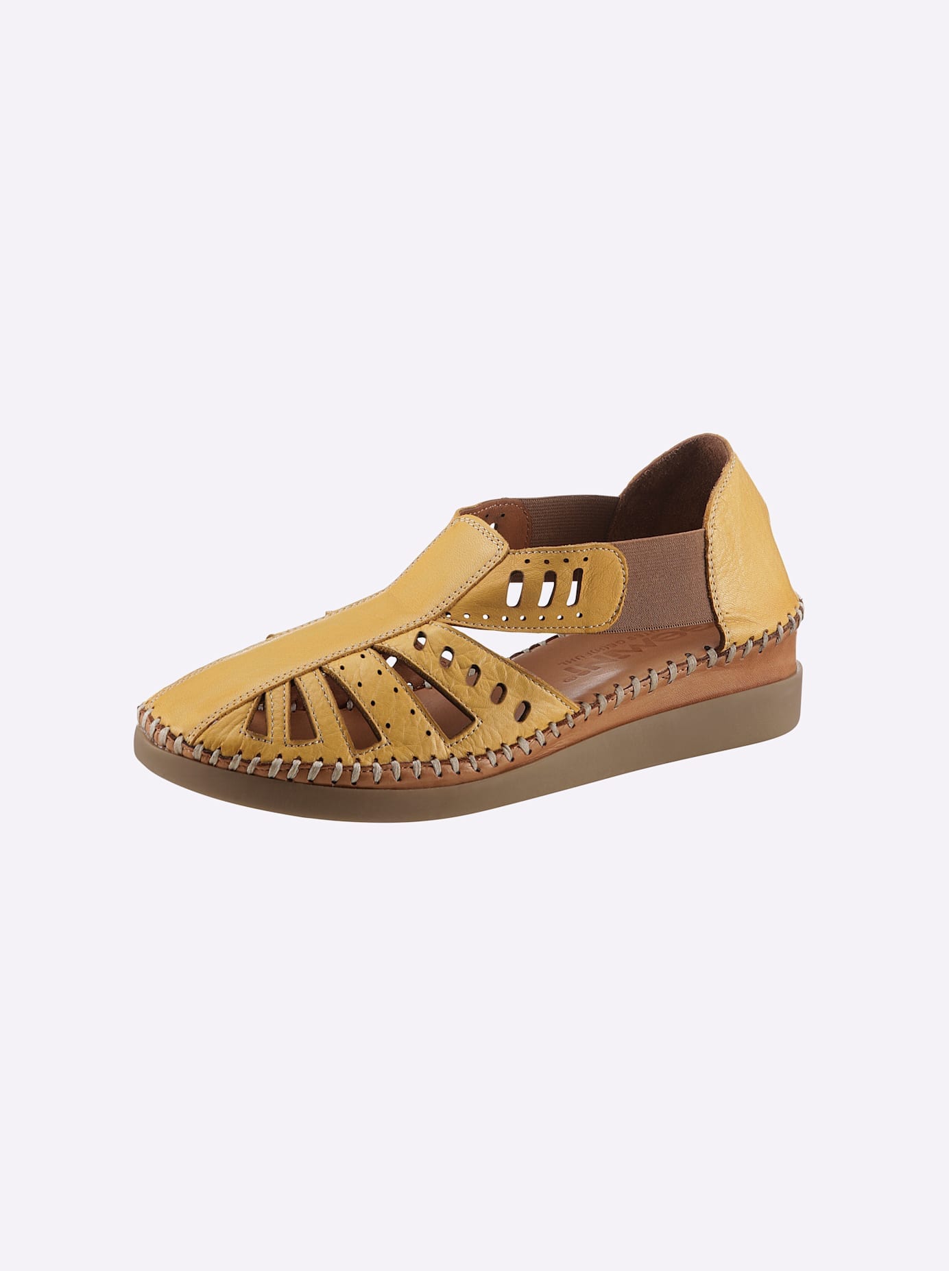 Slipper GEMINI, Damen, Gr. 39, gelb, Glattleder, Schuhe Slipper