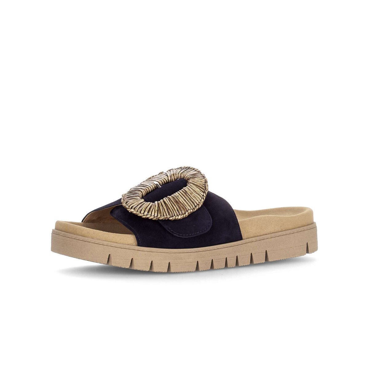 Pantolette GABOR "Pantolette", Damen, Gr. 39, blau, Schuhe Pantolette