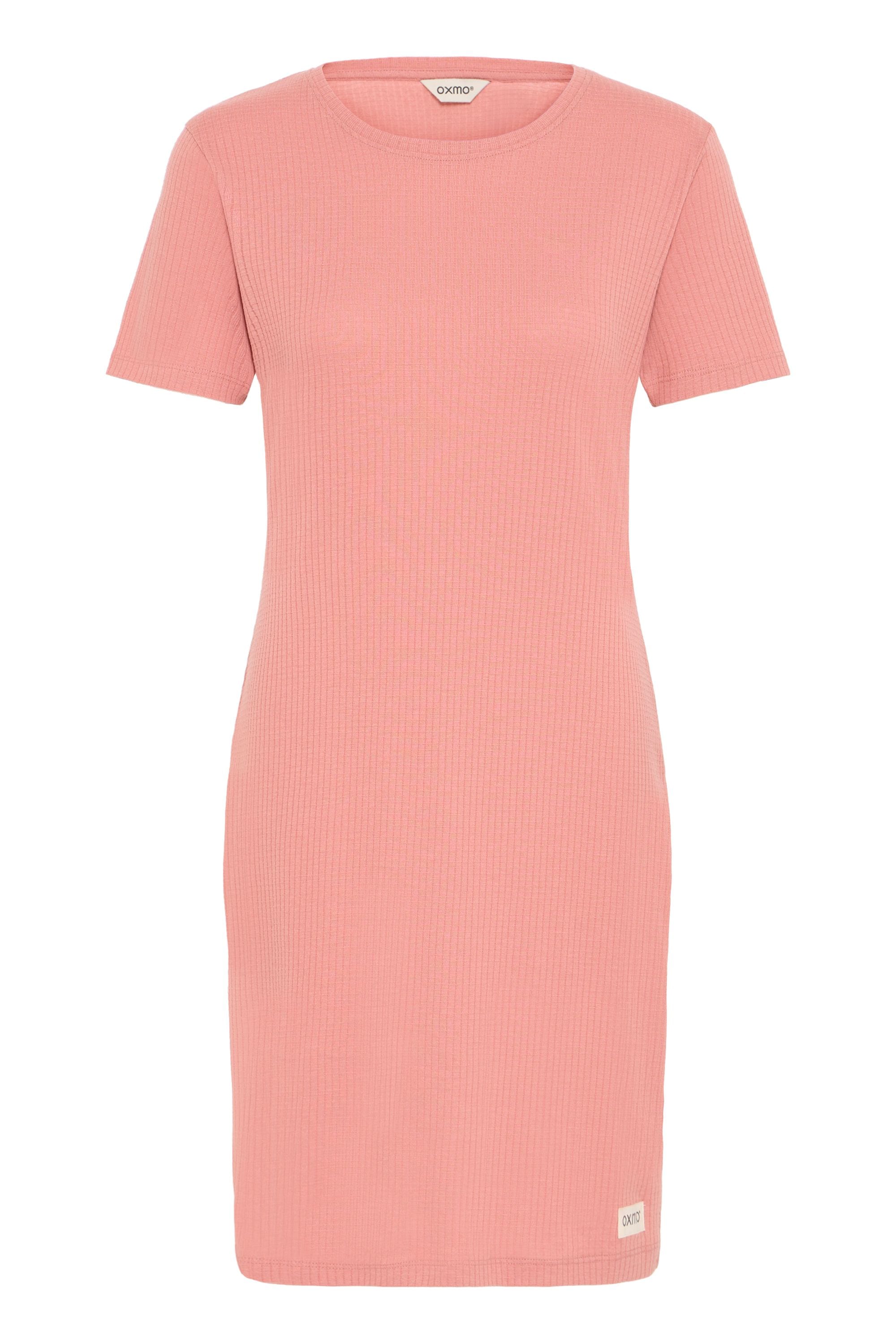 Midikleid OXMO "Midikleid OXPimatta", Damen, Gr. XXL, N-Gr, rosa (ash rose), Obermaterial: 57% Baumwolle CO. 43% Polyester PES., Kleider Midikleid