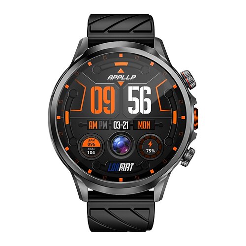 Smartwatch Lokmat Appllp 8 Pro da 1,85 pollici, 4G LTE, cellulare, telefono, contapassi, promemoria chiamate, monitoraggio del sonno, compatibile con Android e iOS, unisex, GPS, chiamate in vivavoce, controllo multimediale, IPX-4, orologio da 52 mm