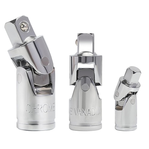 Set di adattatori per bussola girevole da 3 pezzi, set di adattatori per bussola con giunto universale CR-V premium, set di bussole oscillanti, set di bussole girevoli a impatto da 3/8 1/4 1/2