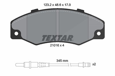 Textar Bremsbelagsatz, Scheibenbremse [Hersteller-Nr. 2101602] für Renault Image